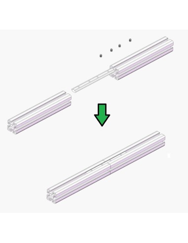 Conector interno recto (180 grados) para perfiles 3030 3060 3090 6060