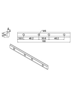 Conector interno recto (180 grados) para perfiles 3030 3060 3090 6060 2