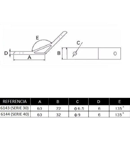 Escuadra de aluminio anodizado 135 grados Universal 4040 4080