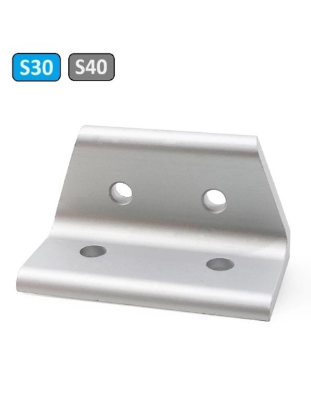 Escuadra de perfil bajo para transición entre perfiles 3060 y 4080