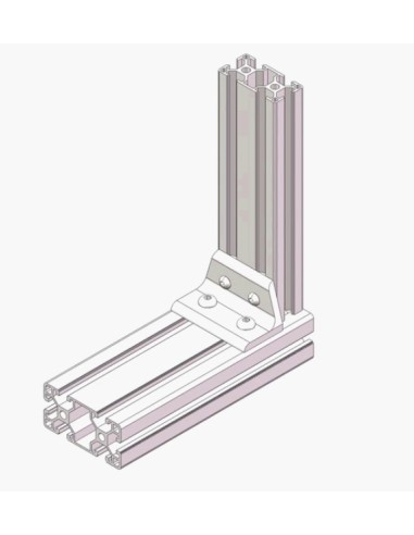 Escuadra de perfil bajo para transición entre perfiles 3060 y 4080
