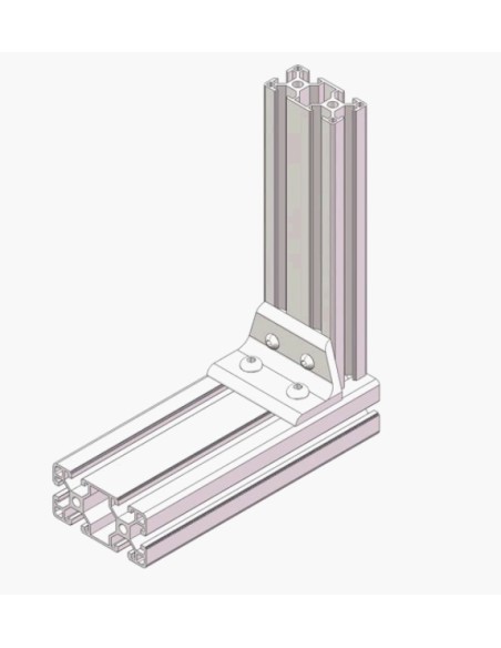 Escuadra de perfil bajo para transición entre perfiles 3060 y 4080
