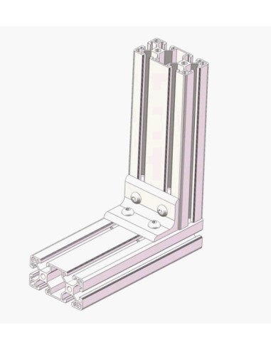 Escuadra de perfil bajo para unión a escuadra entre perfiles 4080 4T