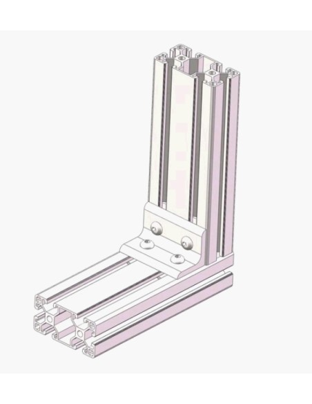 Escuadra de perfil bajo para unión a escuadra entre perfiles 4080 4T