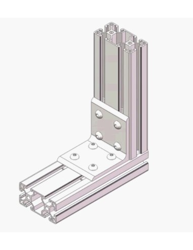 Escuadra de perfil bajo para unión a escuadra entre perfiles 4080 8T