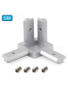 Kit conector de esquina interno - 3 vías - para perfil modular 3030