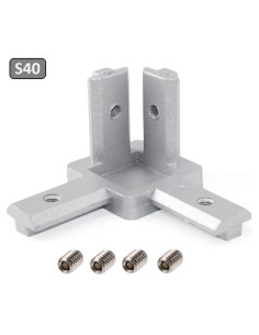Kit conector de esquina interno - 3 vías - para perfil modular 4040