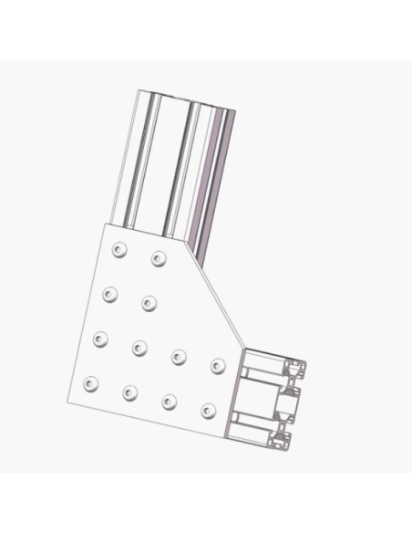 Escuadra lateral reforzada 160x160x6mm para perfiles 4080, 8080, 80160