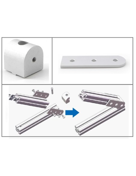 Kit Brazo de rotación 0º (grados) para perfil de aluminio modular 4040