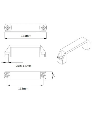 ASA UNIVERSAL / TIRADOR NYLON PARA PERFILES ALUMINIO RANURADO (MODULARES)