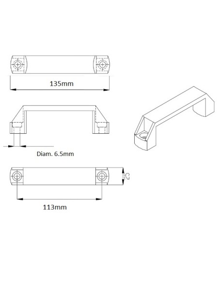 ASA UNIVERSAL / TIRADOR NYLON PARA PERFILES ALUMINIO RANURADO (MODULARES)
