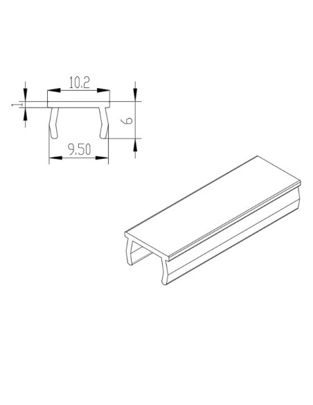 Tapa cubierta ranura 8mm slot cover PVC negro gris rojo azul verde amarillo