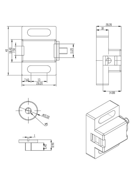Imán kit para perfiles aluminio  ranurado S30 y S40