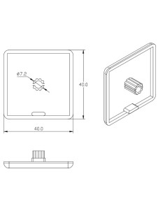 Tapa PVC 4040 perfil aluminio modular (ranurado) 2