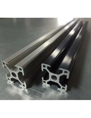 Perfil 3030 Aluminio 6063 T6 anodizado NEGRO, ranura 8mm