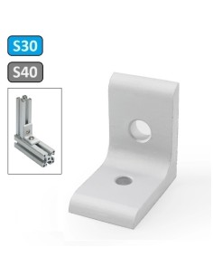 Escuadra universal de perfil bajo 40x40x26mm en aluminio anodizado