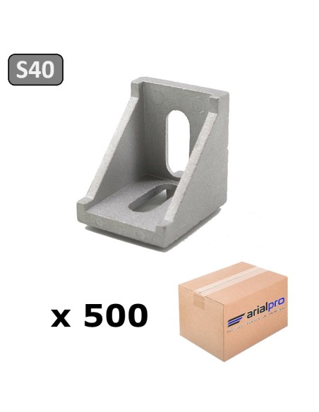 Lote 500 escuadras aluminio 40x40x35 404035 perfil ranurado aluminio