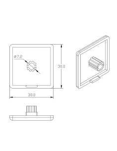 Tapa PVC 3030 perfil aluminio modular (ranurado) 2