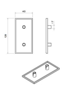 Tapa PVC 40120 perfil aluminio modular (ranurado) 2