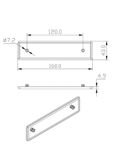 Tapa PVC 40160 perfil aluminio modular (ranurado)