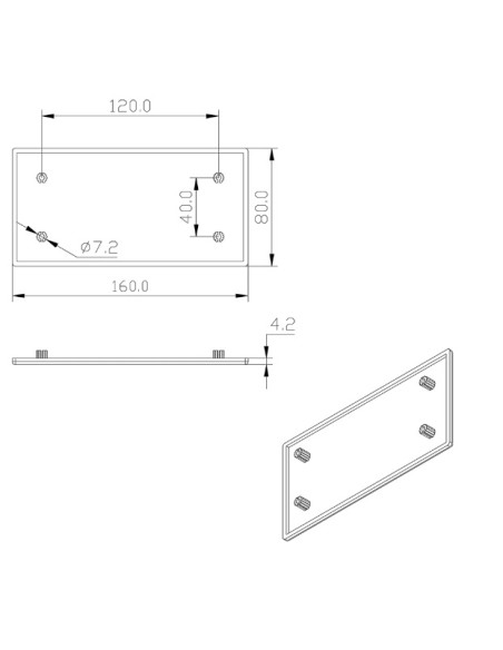 Tapa PVC 80160 perfil aluminio modular (ranurado)