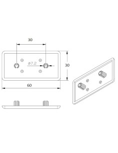 Tapa PVC 3060 perfil aluminio modular (ranurado) 2