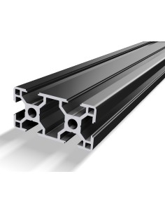 Perfil 3060 Aluminio 6063 T6 anodizado NEGRO, ranura 8mm