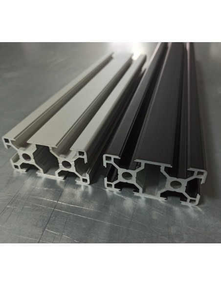 Perfil 3060 Aluminio 6063 T6 anodizado NEGRO, ranura 8mm