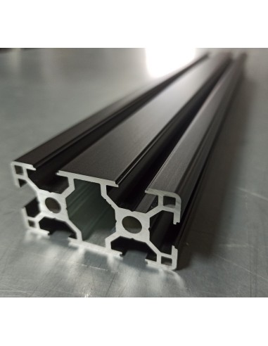 Perfil 3060 Aluminio 6063 T6 anodizado NEGRO, ranura 8mm