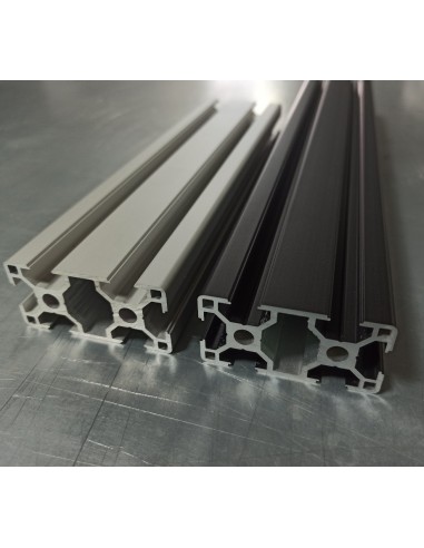 Perfil 3060 Aluminio 6063 T6 anodizado PLATA, ranura 8mm