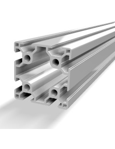 Perfil 6060 Aluminio 6063 T6 anodizado PLATA, ranura 8mm