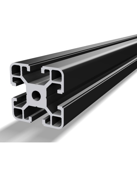 Perfil 4040 Aluminio 6063 T6 anodizado NEGRO, ranura 8mm
