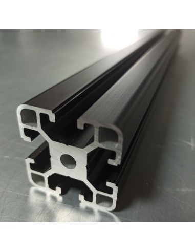 Perfil 4040 Aluminio 6063 T6 anodizado NEGRO, ranura 8mm