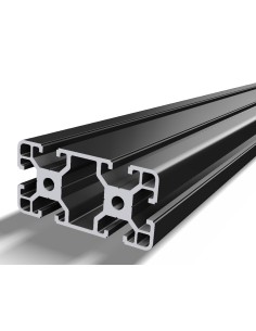 Perfil 4080 Aluminio 6063 T6 anodizado NEGRO, ranura 8mm