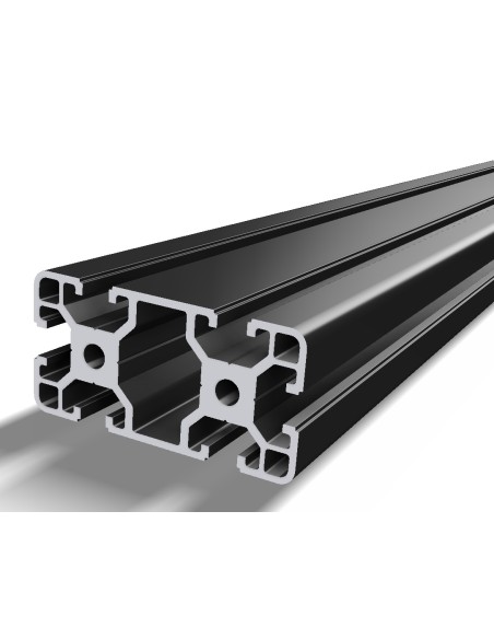 Perfil 4080 Aluminio 6063 T6 anodizado NEGRO, ranura 8mm