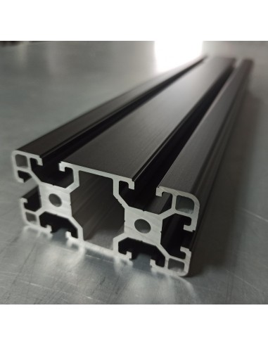 Perfil 4080 Aluminio 6063 T6 anodizado NEGRO, ranura 8mm