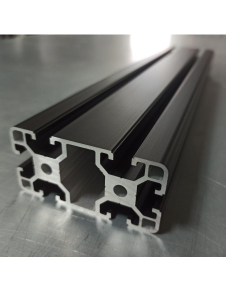 Perfil 4080 Aluminio 6063 T6 anodizado NEGRO, ranura 8mm