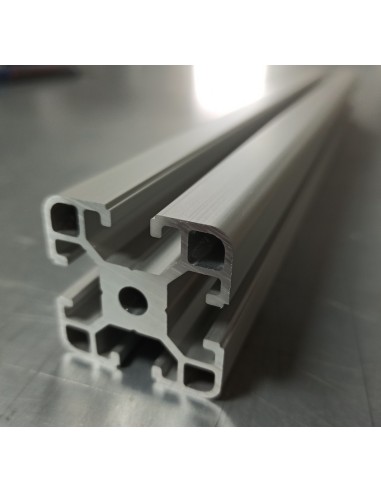 Perfil 4040 Aluminio 6063 T6 anodizado PLATA, ranura 8mm