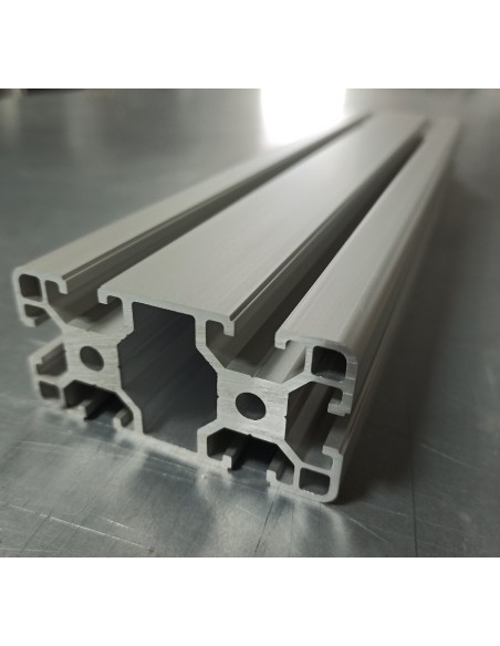 Perfil 4080 Aluminio 6063 T6 anodizado PLATA, ranura 8mm