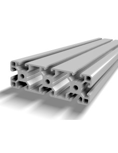 Perfil 40120 Aluminio 6063 T6 anodizado PLATA, ranura 8mm