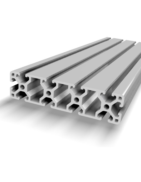 Perfil 40160 Aluminio 6063 T6 anodizado PLATA, ranura 8mm