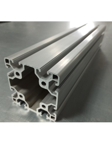 Perfil 8080 Aluminio 6063 T6 anodizado PLATA, ranura 8mm