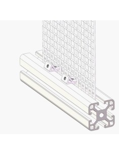 Clip para fijación de rejillas sobre perfiles modulares 3030 3060 6060 2