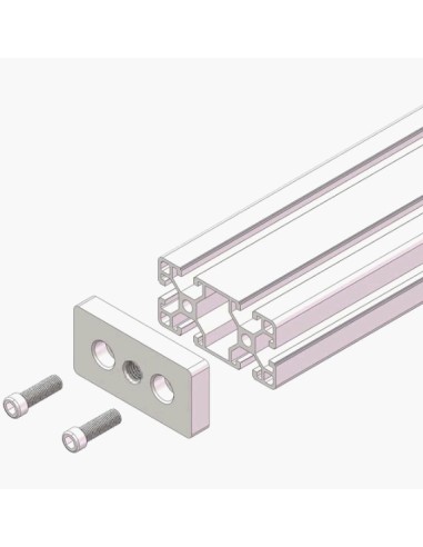 Placa base aluminio perfiles 4080 - roscado central M12