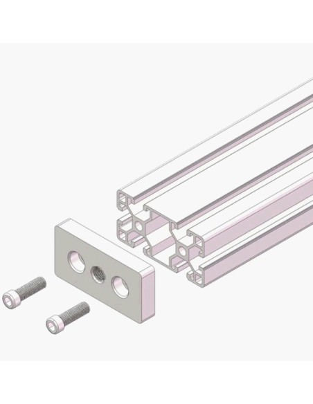Placa base aluminio perfiles 4080 - roscado central M12