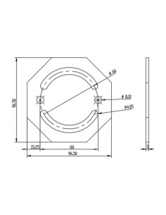 Placa de giro plana para serie 40 con tornillería M8 2
