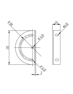 Placa de giro en ángulo para serie 30 con tornillería M6 2