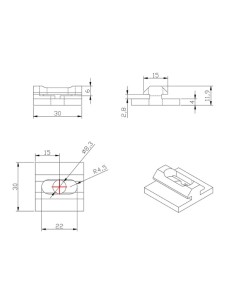 Bloque deslizante aluminio para perfiles modulares 3030 2