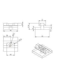Bloque deslizante aluminio para perfiles modulares 4040 2