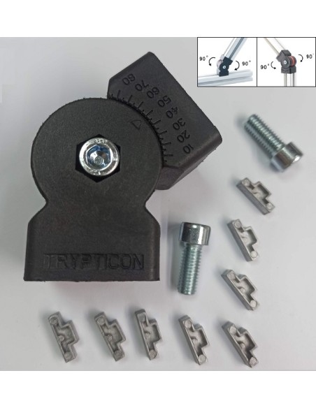 Unión pivotante 0-180º  escala 10 grados con bloqueo